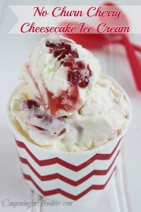 This is a must try ice cream recipe. It is so yummy! It is a recipe for Cherry Cheesecake Ice Cream No Churn!
