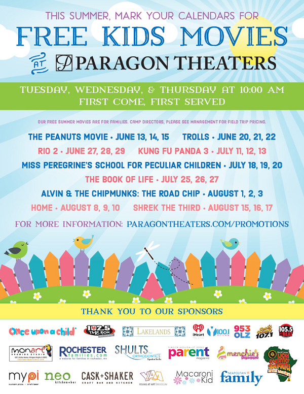 FREE Movies This Summer At Paragon Theaters