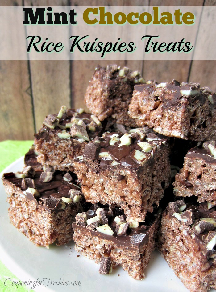 A little twist to your normal Rice Kripsie treats. If you love chocolate and mint, you will fall in love with these Mint Chocolate Rice Krispies Treats.